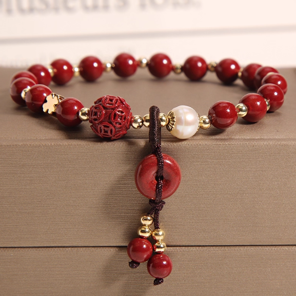 Cinnabar "Peace Buckle" Bracelet: The Fire of Protection and Serenity