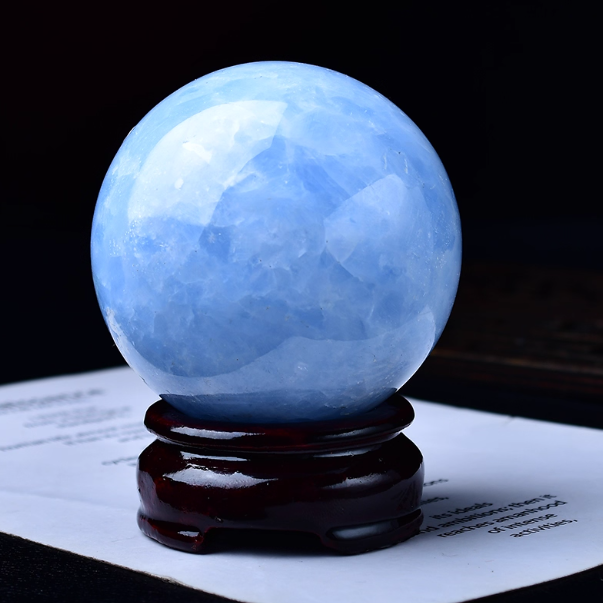 Celestite Crystal Sphere: The Stillness of Heaven, The Wisdom of Water