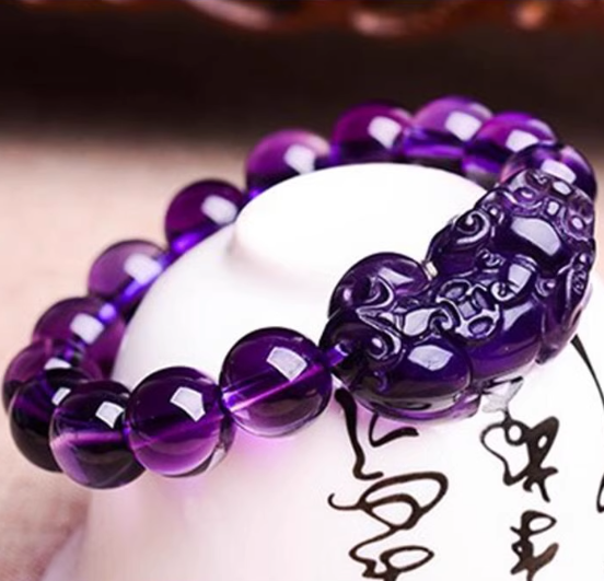 Amethyst Pi Yao Bracelet: Spiritual Fire, Wealth & Wisdom