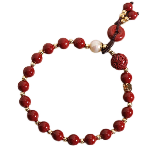 Cinnabar "Peace Buckle" Bracelet: The Fire of Protection and Serenity