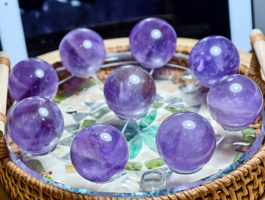 Natural Amethyst Sphere: Spiritual Fire, Enlightened Transformation