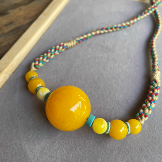Amber Bead Choker: Earth's Whisper, A Touch of Elegance