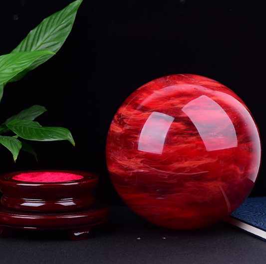 Natural Red Quartz Sphere: Ignited Passion, Transformative Fire