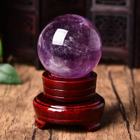 Natural Amethyst Sphere: Spiritual Fire, Enlightened Transformation