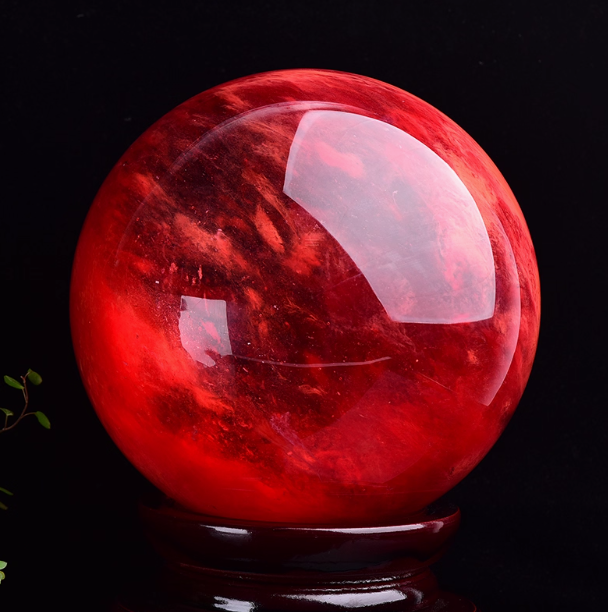 Natural Red Quartz Sphere: Ignited Passion, Transformative Fire