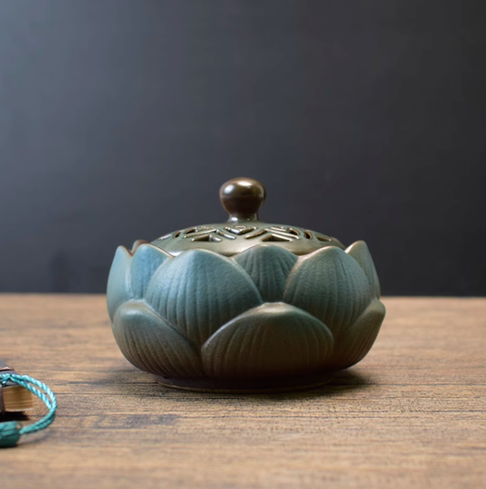 Lotus Ceramic Incense Burner: The Zen of Scent and Serene Growth