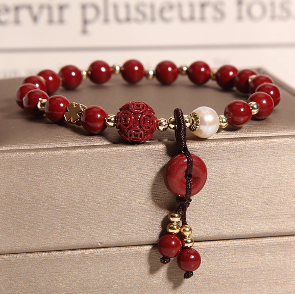 Cinnabar "Peace Buckle" Bracelet: The Fire of Protection and Serenity