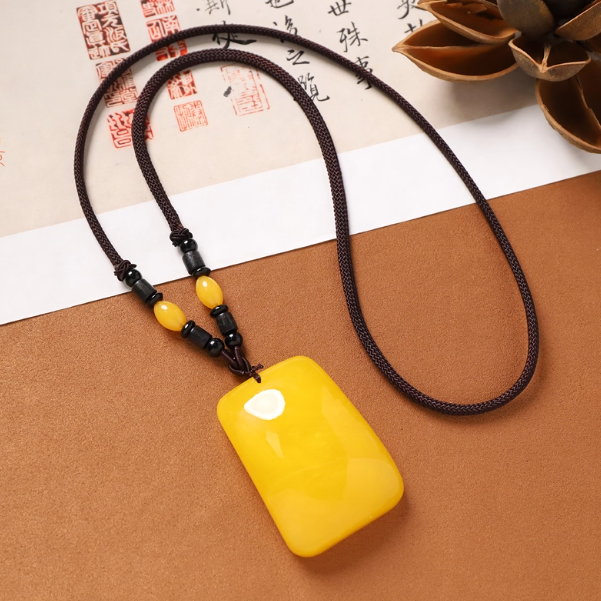 Ethnic Amber Necklace: Prosperity & Peace, The Golden Earth's Blessing