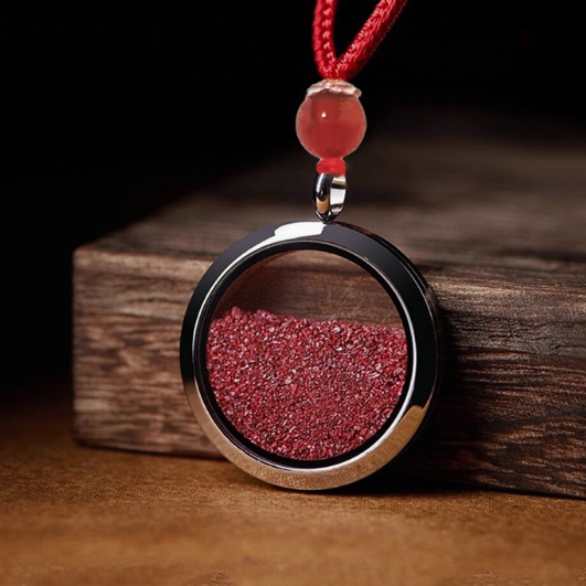 Cinnabar Raw Stone Pendant: The Uncut Fire, The Shield of Light