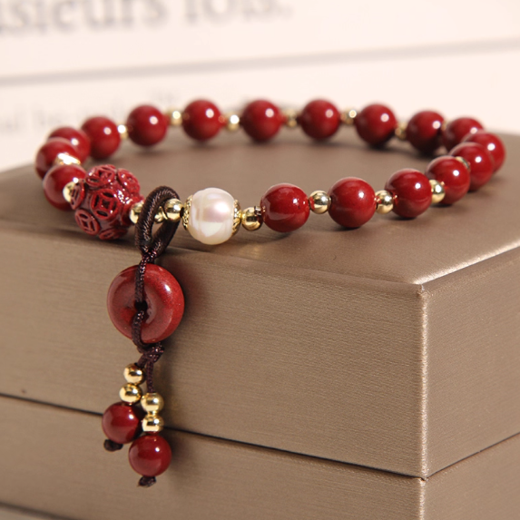 Cinnabar "Peace Buckle" Bracelet: The Fire of Protection and Serenity
