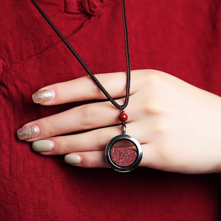 Cinnabar Raw Stone Pendant: The Uncut Fire, The Shield of Light