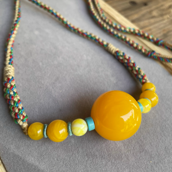 Amber Bead Choker: Earth's Whisper, A Touch of Elegance