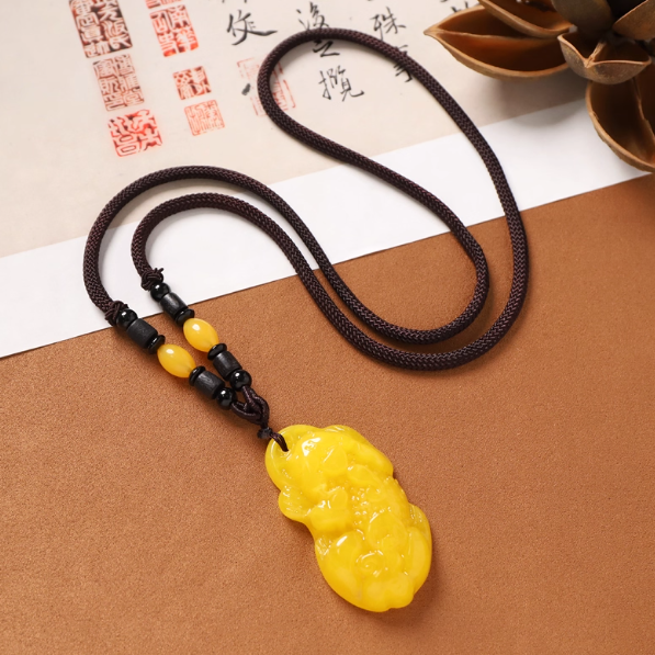 Ethnic Amber Necklace: Prosperity & Peace, The Golden Earth's Blessing