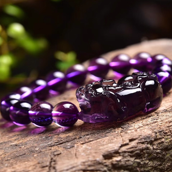 Amethyst Pi Yao Bracelet: Spiritual Fire, Wealth & Wisdom