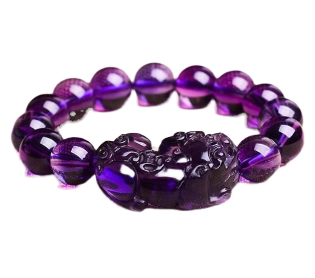 Amethyst Pi Yao Bracelet: Spiritual Fire, Wealth & Wisdom