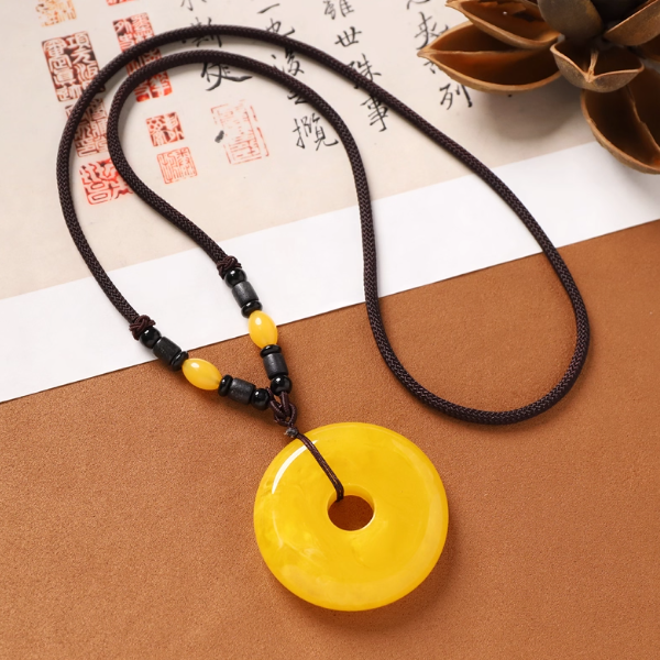 Ethnic Amber Necklace: Prosperity & Peace, The Golden Earth's Blessing