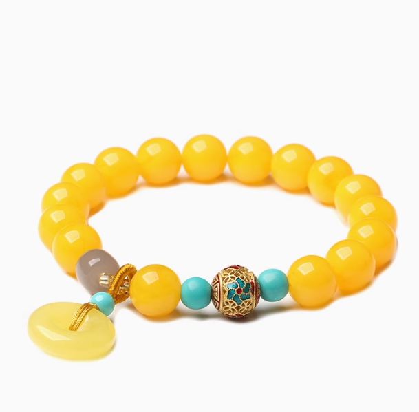 Natural Amber Wax Bracelet: Grounding Stability, Radiant Abundance