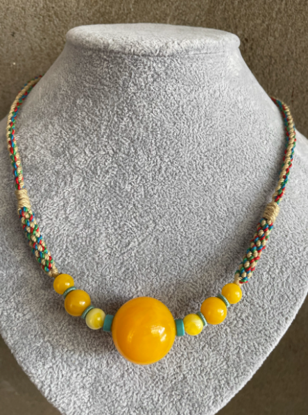 Amber Bead Choker: Earth's Whisper, A Touch of Elegance