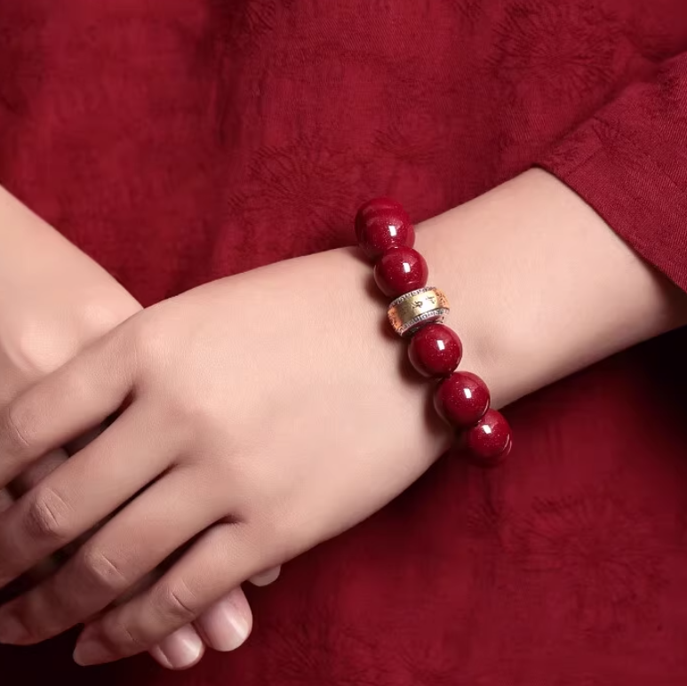 Authentic Cinnabar Bracelet: Pure Yang Energy, Dynamic Fortune