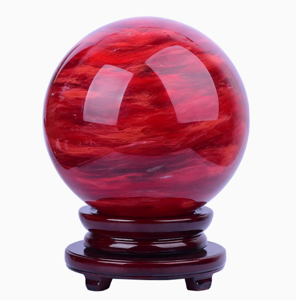 Natural Red Quartz Sphere: Ignited Passion, Transformative Fire